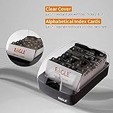 Eagle Business Card Box, Push-Button,Storage up to 350 Cards