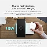 SAMSUNG 15W Wireless Charger Duo w/USB C Cable, Charge 2 Devices at Once, Cordless Super Fast Charging Pad for Galaxy Phones and Devices, 2022, US Version, Black