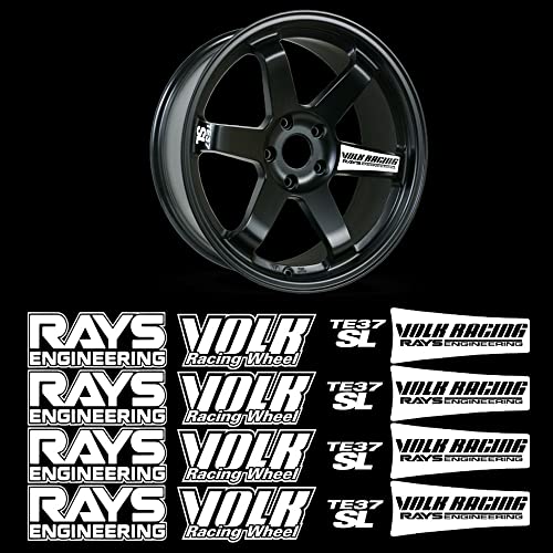 for JDM Reflective RAYs VOLK Racing TE37SL Wheel 16 sticker decal Drift (White)