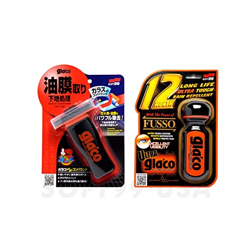 SOFT99 Glaco Glass Compound Roll On 100ml and Glaco Ultra Glaco 70ml_BUNDLE PACKAGE