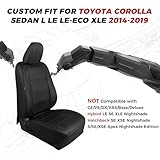 FREESOO for Toyota Corolla Seat Covers L LE XLE, LE Eco Sedan 2014 2015 2016 2017 2018 2019, Custom Fit Car Seat Covers, Luxury Leather Seat Covers for Cars, Waterproof Seat Cover, Black Full Set