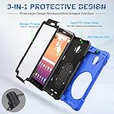 BRAECNstock for Samsung Galaxy Tab A 8.0 2017 Case (SM-T380/T385) Heavy Duty Shockproof Protective Case with Rotating Hand Strap Kickstand Shoulder Strap Galaxy Tab A SM-T380 Tablet Case Kids - Blue