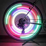 ShineMe 4pcs Bike Wheel Lights Waterproof Spoke Bicycle Lights Wire Tyre LED Neon Light Lamp Bulb - Red Blue Green and Multi-Color Used for Safety and Warning(Ramdon Color)