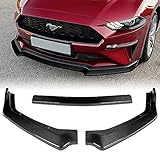 HYPERSPEED Real Carbon Fiber Front Bumper Spoiler Lip 3PCS GT-Style Fit for 2018 2019 2020 2021 2022 2023 Ford Mustang, Car Mods Exterior Accessories Replacement Assembly, Air Chin Body Kit Splitter