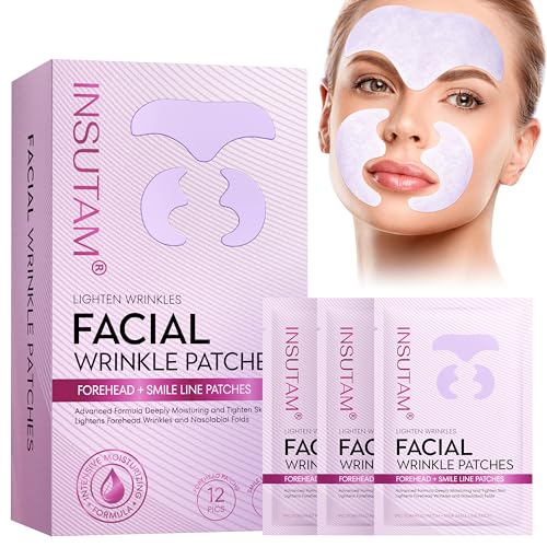 Insutam Forehead Wrinkle Patches for Anti-wrinkles: Overnight Face Wrinkles Patches to Lift Smile Lines for Women 12prs