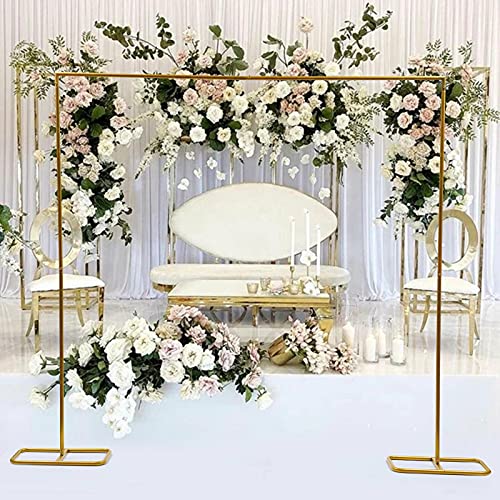 CNCEST Wedding Arch Props Background Circle Outdoor Lawn Wedding Flower Rack Ballon Arch Holder Gold Wedding Background Bracket Arch Frame (Gold-2x2.1m)