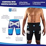 Cathwear Catheter Leg Bag Underwear - Leg Bag Holder for Men & Women| Medicare Approved -Compatible with Foley, Nephrostomy, Suprapubic & Biliary Catheters Holds (2) 600ml Leg Bags| Black| Large