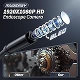 Endoscope Camera with Light, Inspection Borescope Camera with 4.3" IPS Screen, 1920P HD with 8 LED Lights, 16.4FT Semi-Rigid Cord Bore Scope, IP67 Waterproof Endoscope for Sewer, Tools(Orange)