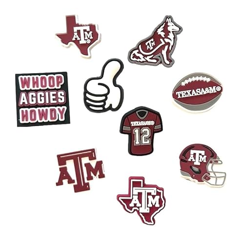 Generic Texas A&M Aggie Shoe Charm Set Shoe Decorations, Maroon