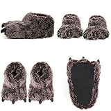 ULTRAIDEAS Animal Paw Slippers for Women and Men, Funny Claw Slippers for Adult and Kids, Unisex Cute Costume House Shoes（Brown Bear Paw, Size 11-12 Women, Size 9-10 Men）