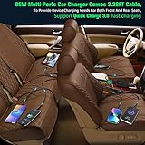 Multi Ports USB Car Charger, 96W 6 Port QC3.0 Fast Adapter Multiple Ports, with Four Quick Charge 3.0 Port, 12V-24V Multi Device Cigarette Lighter for Smart Phone & Tablets Charging