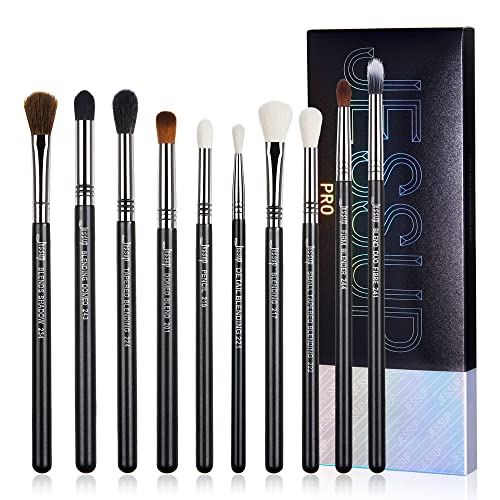 Jessup Eyeshadow Brush Set Professional Eye Blending Brushes for Lid Small Fluffy Soft Eye Brushes 10pcs, T331