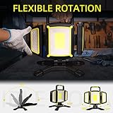 Magnetic Light, Portable LED Work Light with 5 Light Modes, Magnetic Base Rechargeable Battery Operated COB Flashlight, Hold to Dim Flood Light for Car Repairing, Camping