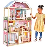 KidKraft Charlotte Classic Wooden Dollhouse with 14-Piece Accessory Set, for 12-Inch Dolls