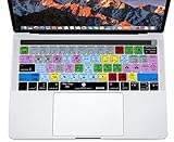 XSKN Premiere Pro English Shortcut Silicone Keyboard Skin Cover for Touch Bar MacBook Pro 13” (A2159 A1706 A1989) & MacBook Pro 15" (A1707 A1990), US EU Layout