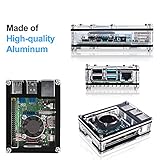 Miuzei Raspberry Pi 4 Case with Fan Cooling Pi 4B Case with 5V 3A Power Supply, 4 pcs Aluminum Heatsinks Support Pi 4 Model B 8gb/4gb (No Raspberry Pi Board)