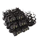 Short Curly Human Hair Bundles With Closure In Black Brazilian Hair 100% Human Hair Bundles Weave Bundles 7Pcs/Lot 8 Inch 300g Can Make A Wig Wavy Hair