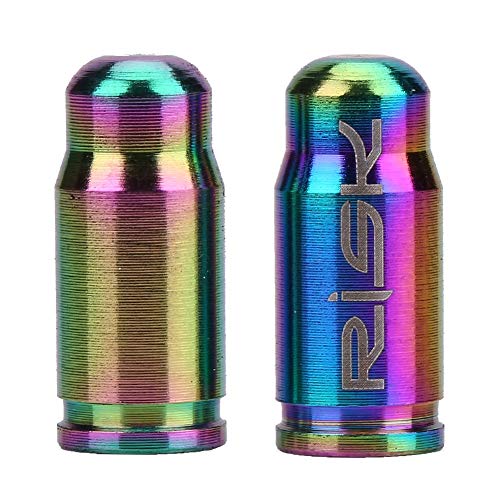 2Pcs Presta Valve Caps, Oil Slick Stem Bolts, Tc4 Titanium Alloy Bike Tire Valve Caps, Multicolor Mountain Road ycle Bike Valve Caps, Dust Covers for Inner Tube Gas Nozzle Bike Valve Caps Bike