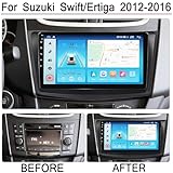 Radio Android Car Stereo for Suzuki Swift/Ertiga 2012-2016,9 Inch Touch Screen Auto Navigation System with GPS WiFi Bluetooth FM Mirror Link + Backup Camera(Quad Core 1+16 G)