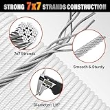 CELYND Stainless Steel Cable for Railing - 500FT 1/8" T316 Wire Rope Cable for Deck Railings System Kit