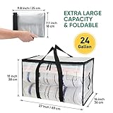 BALEINE 6-Pack Oversized Moving Bags with Reinforced Handles, Heavy-Duty Storage Tote for Clothes, Moving Supplies (Clear, 6-Pack)