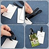 Framendino, 30 Pack Rectangular Sublimation Luggage Tag Blanks Travel Bag Tags with Double Sided Strap