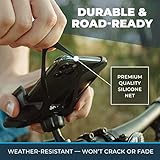 Roam Universal Cell Phone Holder Net Mount - Adjustable Up to 3.6" W x 7" L - 360° Rotation - Hands Free Navigation System for Motorcycle eBike Dirt Bike Road Bike Cruiser Scooter - Jet Black