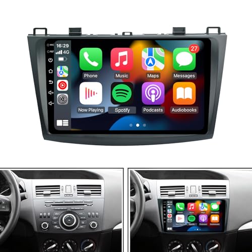 for 2010-2013-Mazda-3 Radio,Built-in Carplay&Android Auto 1280 * 720 Touch Screen Car Stereo GPS Navigation Bluetooth USB Player 2G RAM 32G ROM Mirror Link Player EZoneTronics