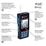 BOSCH GLM400C 400 Ft Blaze Outdoor Connected Laser Measure with Camera Viewfinder, Includes 3 AA Batteries, Hand Strap, & Pouch