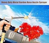 Upgrade Garden Hose Nozzle,100% Heavy Duty Metal Spray Gun With Full Brass Nozzle,High Pressure Water Hose Nozzle Sprayer Head,3/4" Quick Connectors,for Lawn & Garden,Washing Cars,Showering Dogs&Pets