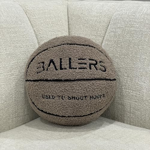 Generic Ballers Plush Basketball Pillow - Realistic Size, Ultra Soft, Great for Relaxation and Decoration, for Basketball Enthusiasts and Home Decor (Light Brown), Plush-Pillow-1Pack