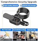 Fingerprint Bike Lock, Anweller Keyless Cable Lock with Key, Heavy Duty Anti Theft Biometric Smart Scooter Lock, Weatherproof Bluetooth Digital Electronic Bicycle Lock