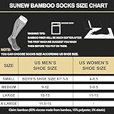 Sunew Bamboo Crew Socks Men, Bamboo Fiber Odor Free Sweaty Cushioned Wicking Moisture Control Casual Dress Anti-Slip Ourtdoor Socks for Hiking Cycling 6 Pairs Black L