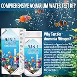 Aquarium Test Strips for Fish Tank: 9 in 1 Aquarium Ammonia Test Strips for Fish Tank - 125 Counts Aquarium Water Test Kit Testing Ammonia Nitrogen, Copper, pH and More