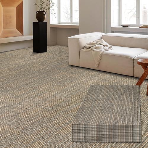 Carpet Tiles 24"x 24" Squares Carpet Reusable,18 Tiles, Non Slip Easy DIY Installation Seamless Floor Tiles Rug for Bedroom Living Room Office etc