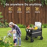 ROSONG Collapsible Wagon Cart with Wheels Foldable - Folding Utility Heavy Duty Wagons Carts for Grocery Sports Garden Shopping Camping