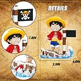 One Piece Anime Figure Monkey D.Luffy Building Kit, Classic One Piece Merch Hero Character Statue Stacking Blocks Not Compatible with Lego, Creative Christmas Decor Gift for Kid, Adult (1745PCS)