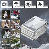 MIXIAO Emergency Foil Blanket (Pack of 50), Survival Thermal Mylar Blankets Individually Packaged Perfect for Outdoors, Hiking, Survival, Marathons or First Aid