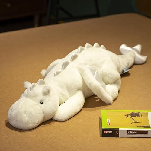 Leahaoe Giant Weighted Stuffed Animal, Soft White Dragon Plush Toy, 51.2" White Stuffed Dragon for Kids and Adults
