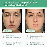 PLANTIFIQUE Jade Roller for Face and Gua Sha Facial Tools - Includes Real Jade Roller and Gua Sha Set - Certified Face Roller and GuaSha for Your Skin Care Routine