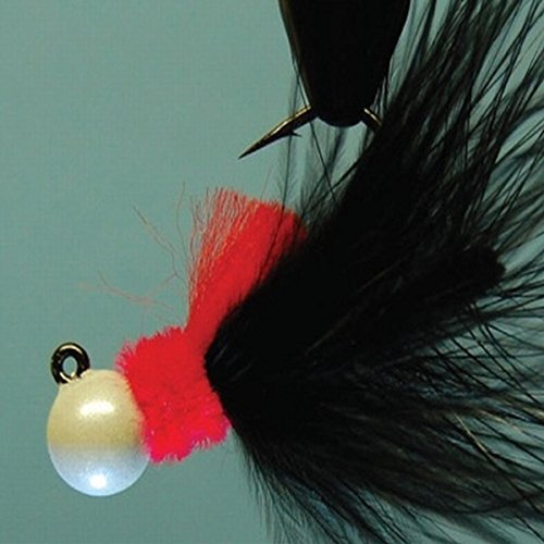 Aerojig Company Marabou Fishing Jig, Black, 1/4-Ounce/#136