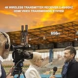 4K Wireless Transmitter Receiver HDMI Video Transmission System, Ultra-Long Range Plug and Play, 2.4/5GWirelessVideoTransmissionSystem forStreamingCameraVideo/Audio from Laptop/Projector/Video Monitor