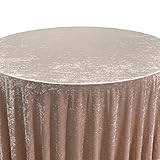 YOUR CHAIR COVERS - 132 Inch Round Crushed Velvet Tablecloth for 6 ft. Round Tables - Champagne