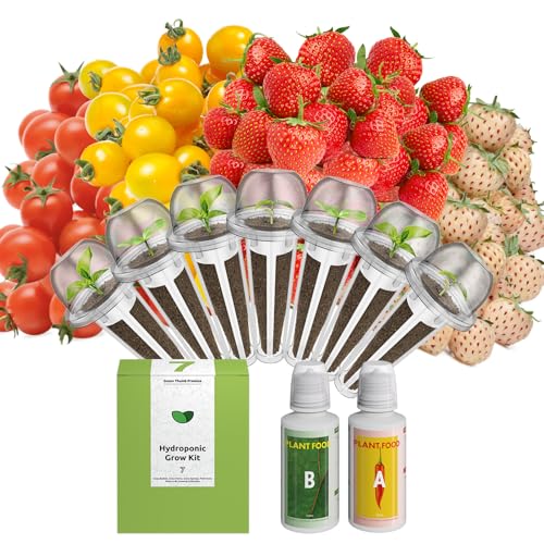 inbloom Fruit Seed Pod Kit for AeroGarden, Ahopegarden Hydroponics Growing System, 7-Pods (350 Seeds+, Include Red Cherry Tomato, Golden Cherry Tomato, White Strawberry, and Red Strawberry)