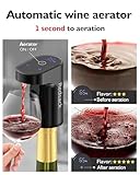 Redsack Electric Wine Decanter Aerator Dispenser Pourer Whiskey Adjustable Quantity Liquor Wine Pump Birthday Gift for Men Women Mom Dad Boss Brother Husband Funny Unique Gifts for Him (Black)