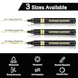 Artugn 6Pcs Oil-based Chrome Mirror Markers - Silver & Gold Permanent Metallic Markers for Model Painting, DIY Projects - Waterproof, Reflective Gloss Pens