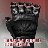 Liberlupus MMA Gloves for Men & Women, Martial Arts Training, Kickboxing, Boxing, Sparring, Muay Thai, Punching Bag Gloves with Open Palm Design, Adjustable Wrist Strap