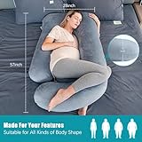 Cute Castle Pregnancy Pillows, Soft U-Shape Maternity Pillow with Removable Cover - Full Body Pillows for Adults Sleeping - Pregnancy Must Haves - Jumbo 57 Inch - Grey