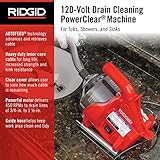 RIDGID 55808 PowerClear 120-Volt Drain Cleaning Machine Kit for Tubs, Showers, and Sinks, Drain Cleaner Machine Kit with AUTOFEED, Inner Core Cable, and Guide Hose