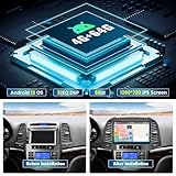 8 Core Android 13(4G+64G) Car Stereo for Hyundai Santa Fe 2006-2012 Radio,Wireless Carplay&Android Auto, 9" IPS Touchscreen 1280 * 720 DSP Auto Radio GPS Bluetooth FM/RDS 32EQ WiFi SWC+Backup Cam&Mic